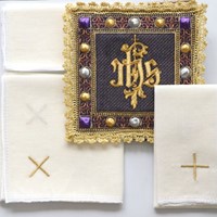 Bielizna haftowana (H-5067) fioletowa