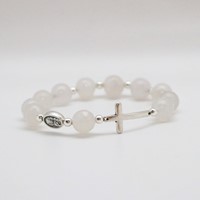 Bransoletka (PR-różaniec, 10) /chalcedon biały