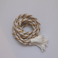 Cingulum komunijne - biało-złote /satynowe