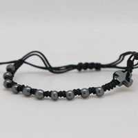 Bransoletka (ART-M-15 hematyt-sznurek)