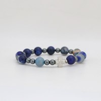 Bransoletka (ROS-różaniec) /agat niebieski