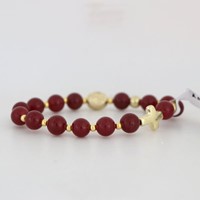 Bransoletka (KR-różaniec) / jadeit wiśniowy